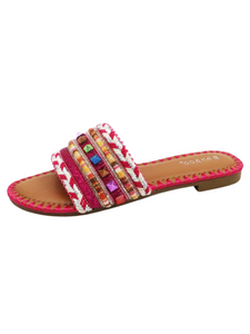 Flare Sandals (Hot Pink Multi)