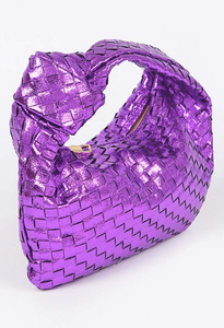 Metallic Braided Bag- Purple