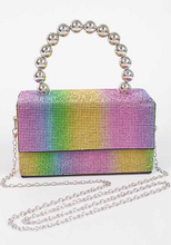 Load image into Gallery viewer, Rhinestone Ball Chain Handle Bag-Multi
